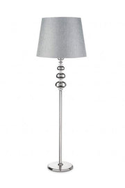 Crystal Stone 3 Piece Sphere Chrome Plated Floor Lamp Wicker Gray - Swordslife