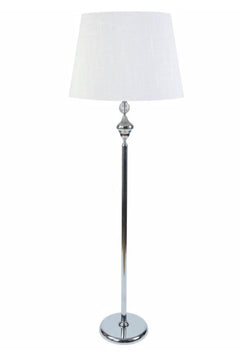 Chrome floor lamp with conical crystal lampshade
