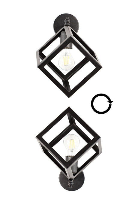 Cube Sconce Black - Swordslife