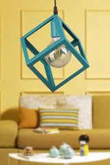 Cube Single Chandelier Turquoise