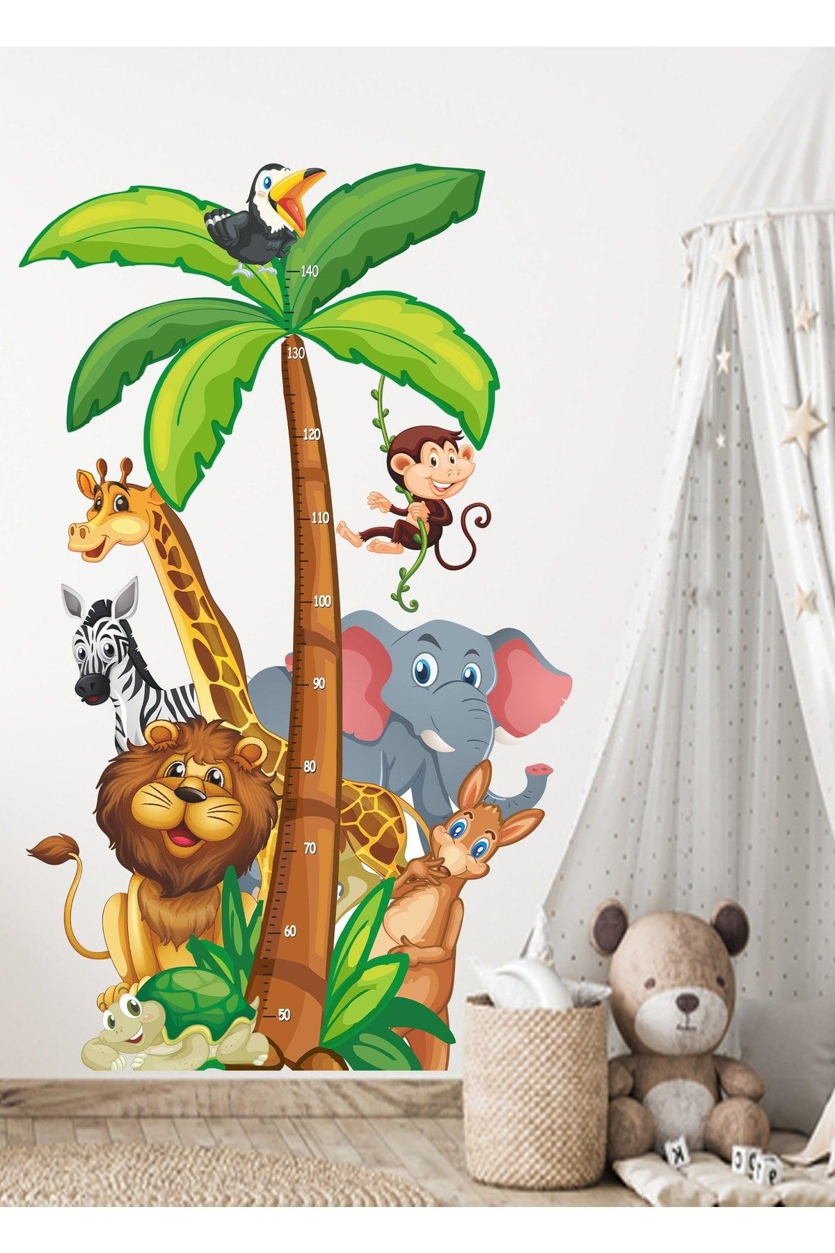 Cute Animals Themed Height Measure Kids Room Multi-Purpose Decorative Wall Sticker Set Wall Ornament - Swordslife