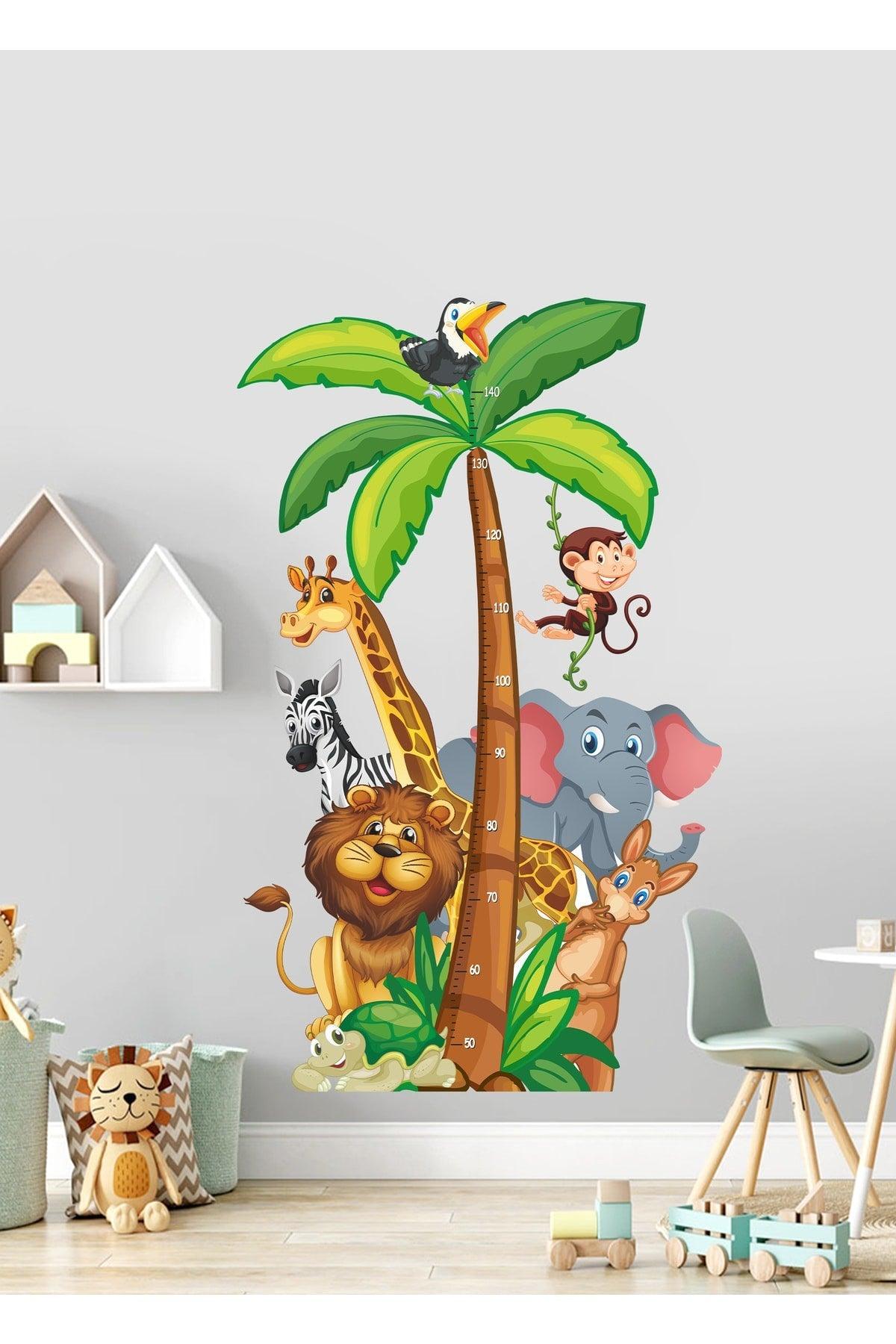 Cute Animals Themed Height Measure Kids Room Multi-Purpose Decorative Wall Sticker Set Wall Ornament - Swordslife