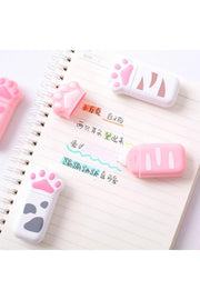 Stripe Eraser With Cute Cat Paw Design