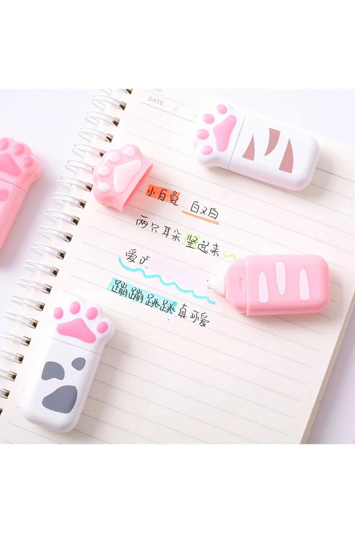 Stripe Eraser With Cute Cat Paw Design