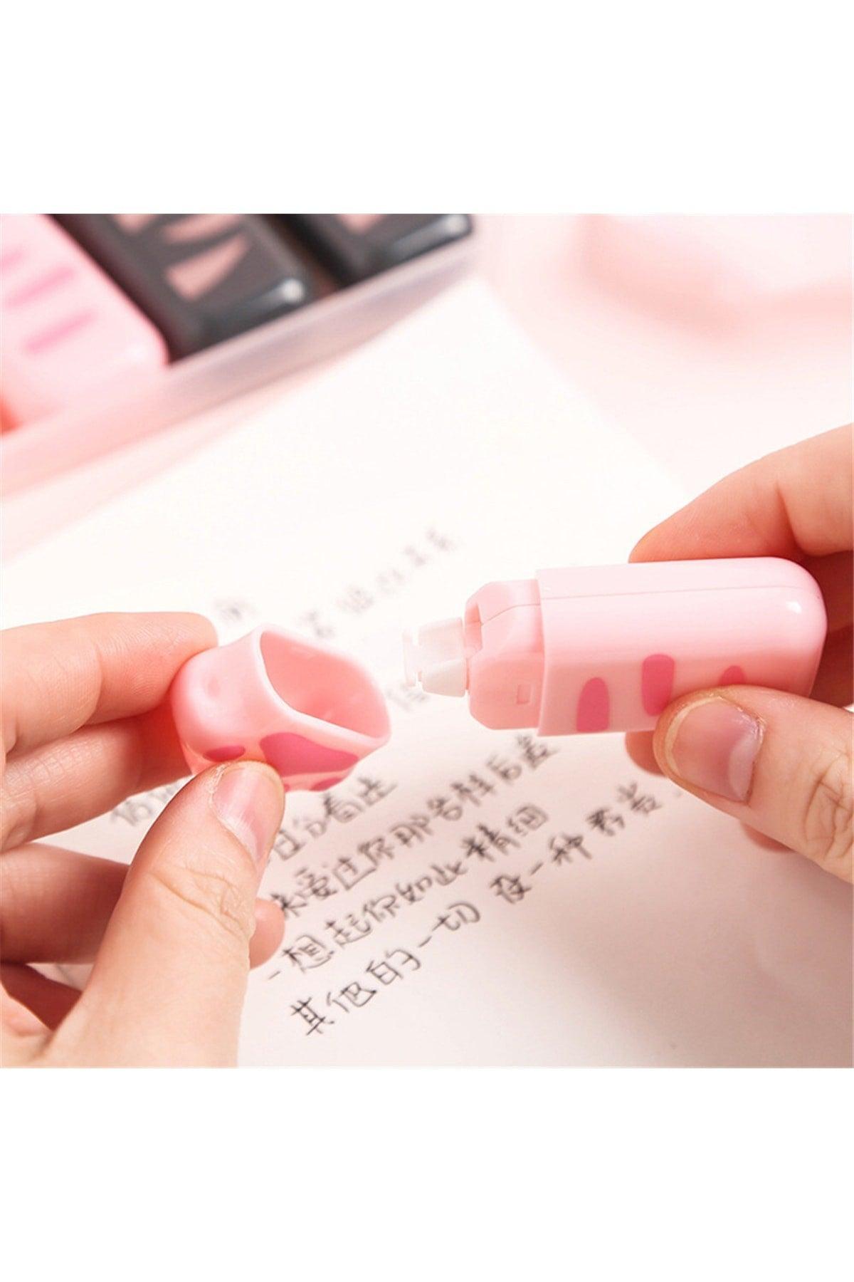 Stripe Eraser With Cute Cat Paw Design