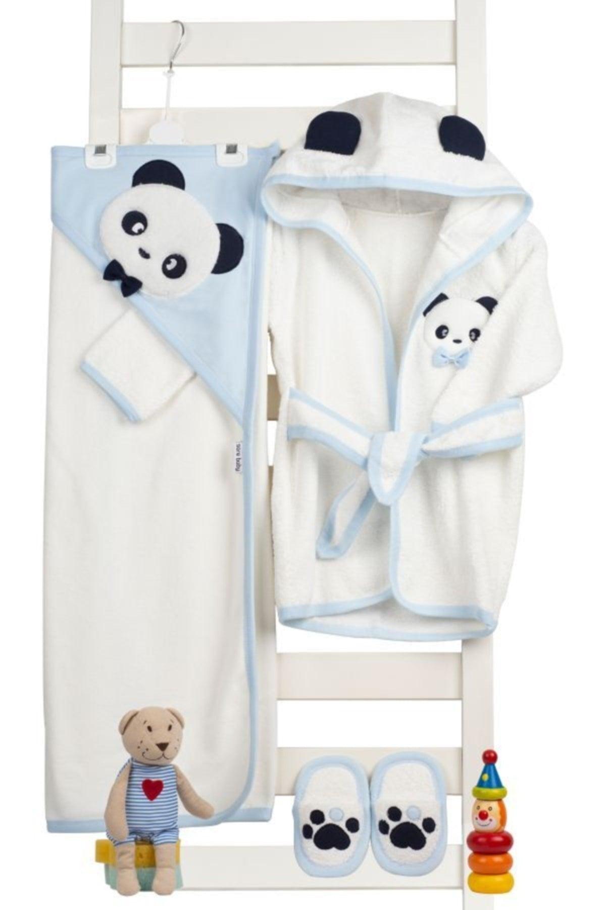 Cute Panda Baby Boy Bathrobe Set New