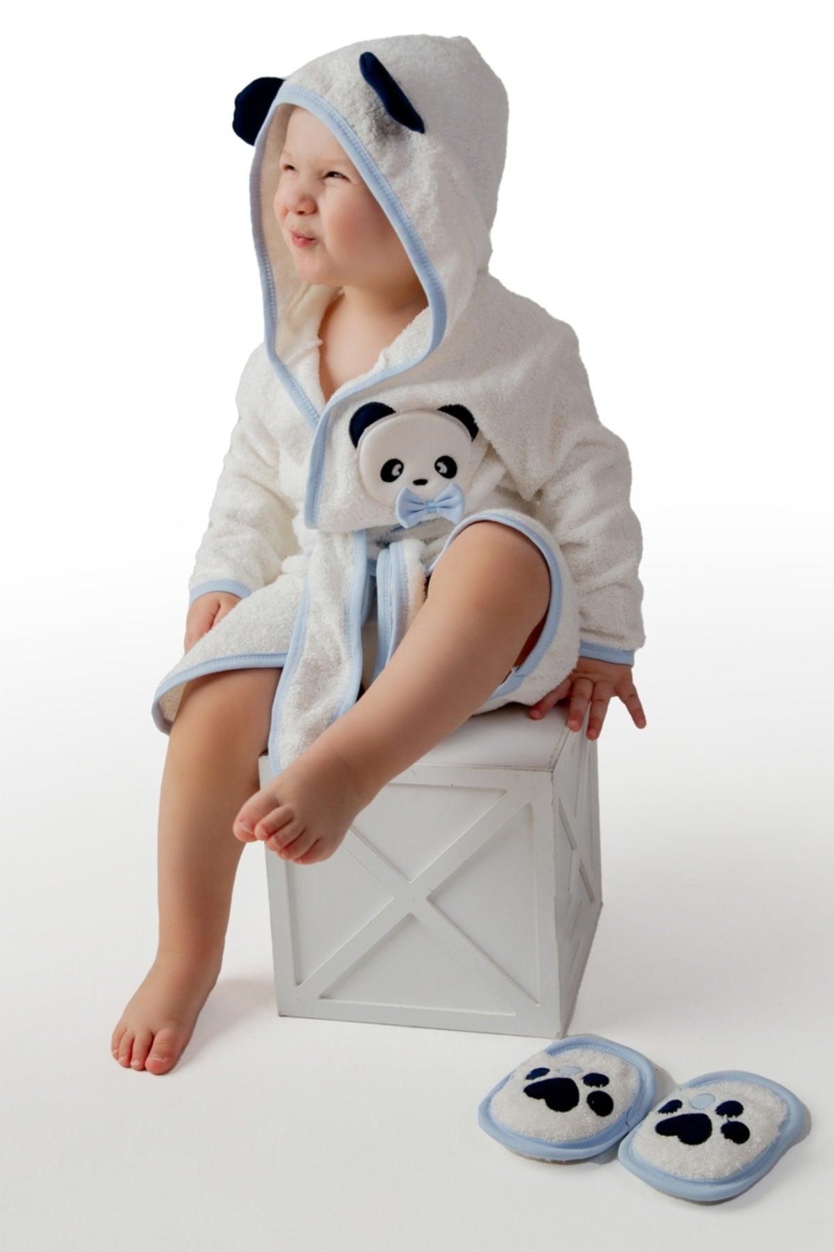 Cute Panda Baby Boy Bathrobe Set New