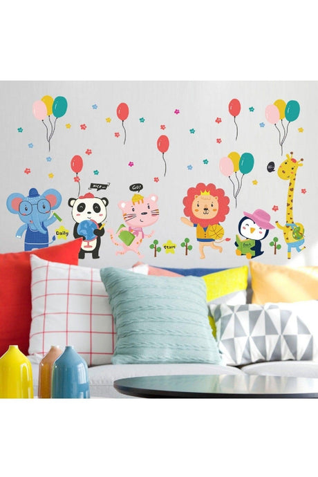 Cute Party Animals Kids Room Wall Sticker For Birthday Party Sticker - Swordslife