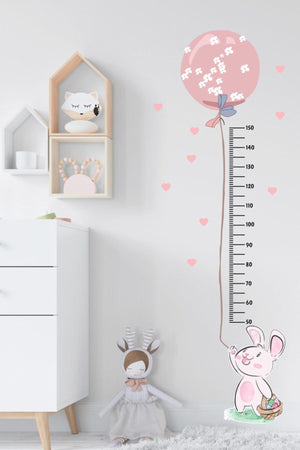 Cute Rabbit And Balloon Decorative Boy Ruler Kids Baby Room Height Gauge Wall Decor Sticker - Swordslife