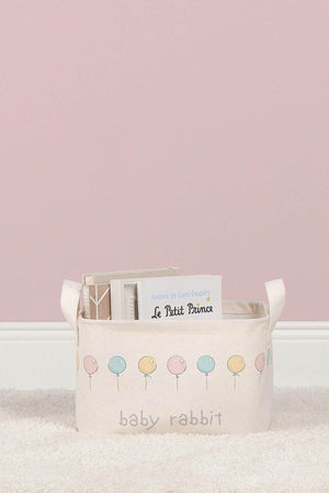 Cute Rabbit Printed Kids Room White Rectangle Basket 24x17x14 - Swordslife