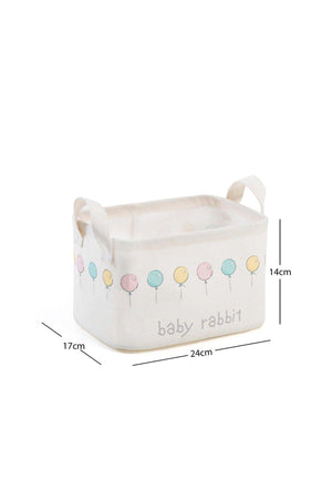 Cute Rabbit Printed Kids Room White Rectangle Basket 24x17x14 - Swordslife