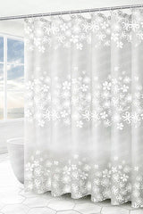 Suspended Shower Bath Curtain with 12 Hooks Cuttable | Waterproof Shower Bath Curtain 180x180 - Swordslife