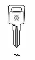 Nickel-plated cylinder key with bright finish for door locks