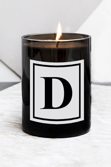 Letter D Big Size Black Glass Candle - Swordslife