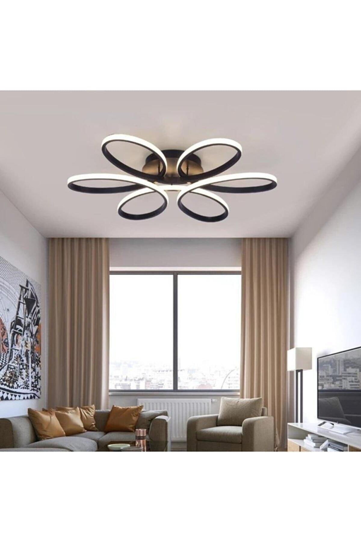 Papatya Modern Design Bedroom - Living Room - Kitchen Black Color Daylight And White Led Chandelier - Swordslife