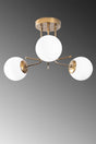 Dallas Tumbled Case White Glass Triple Chandelier - Swordslife