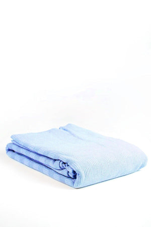 Checker Pattern Cotton Single Pique And Bedspread -blue - Swordslife
