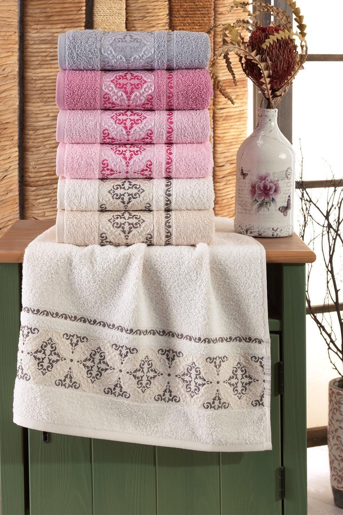 Damask 50x90 Cm 6 Pcs Antibacterial Hand And Face Towel | Cotton - Swordslife