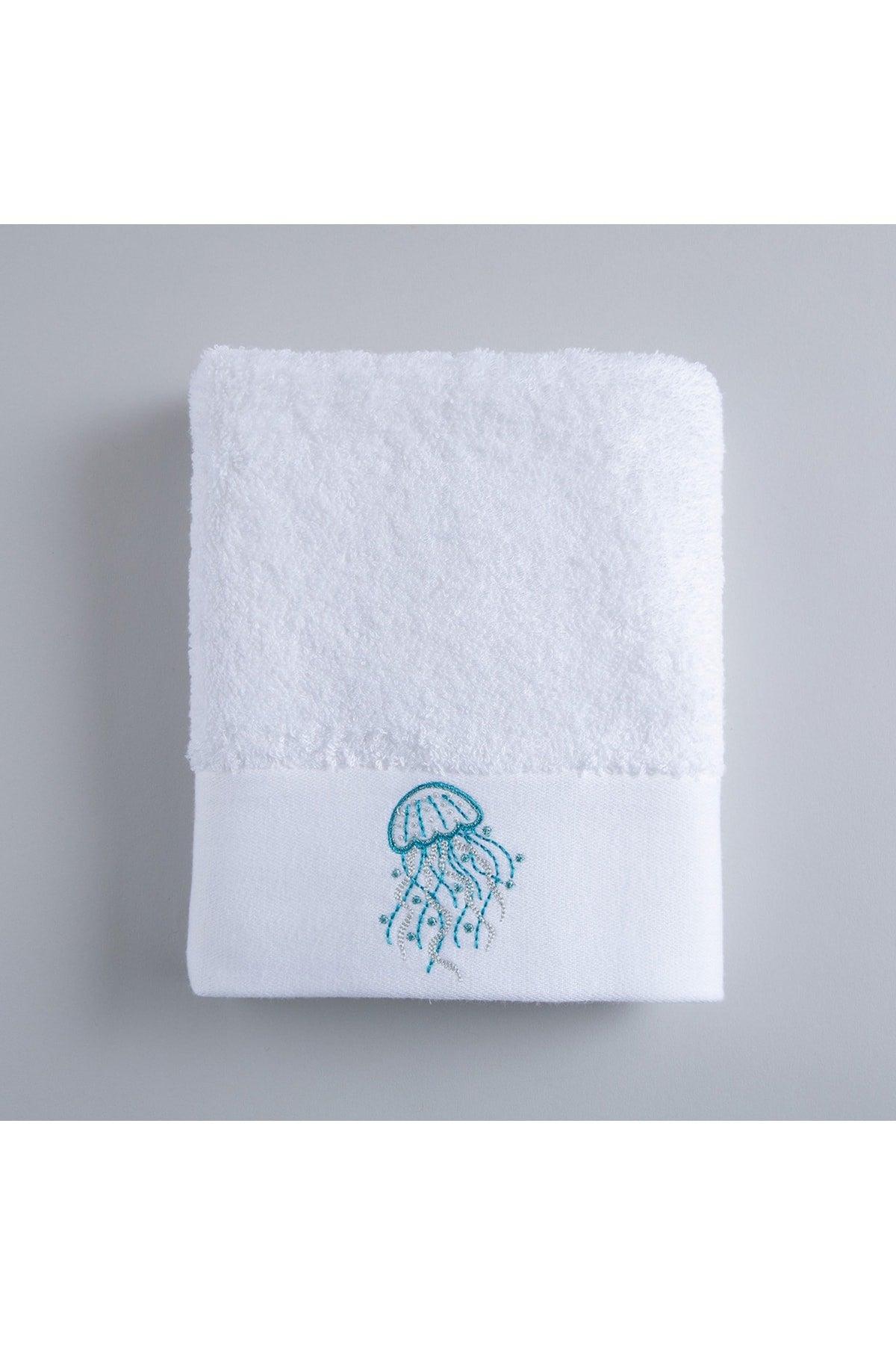 Darien Embroidered Face Towel 50x90 Cm White - Swordslife
