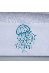 Darien Embroidered Face Towel 50x90 Cm White - Swordslife