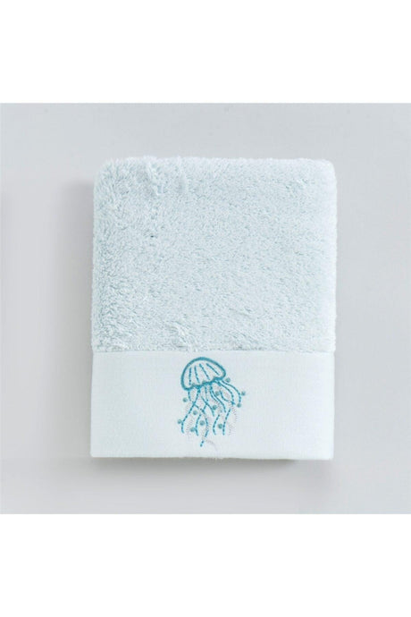 Darien Embroidered Face Towel 50x90 Cm Light Aqua - Swordslife