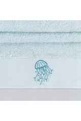 Darien Embroidered Face Towel 50x90 Cm Light Aqua - Swordslife