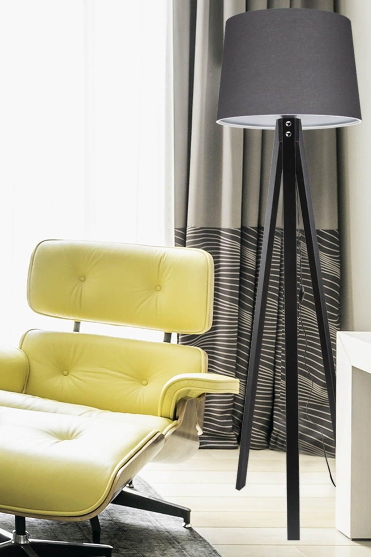 Deco Floor Lamp Black Leg / Smoked Hat - Swordslife