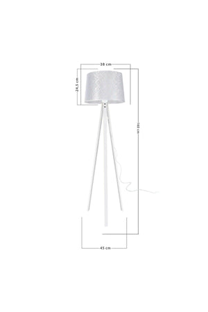 Deco Floor Lamp White Leg / Mesh White Hat - Swordslife
