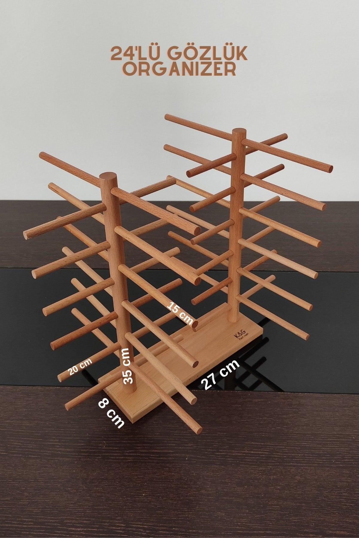 Decorative Complete Solid Wood, 24 Pcs Glasses Stand, Glasses Organizer, Glasses Organizer - Swordslife