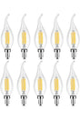 Decorative Curved Candle 4w Clear Glass Rustic Led