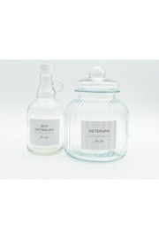 Decorative Glass Detergent Jar/Box 3.5 liter And Liquid Detergent Bottle 1 Liter - Swordslife