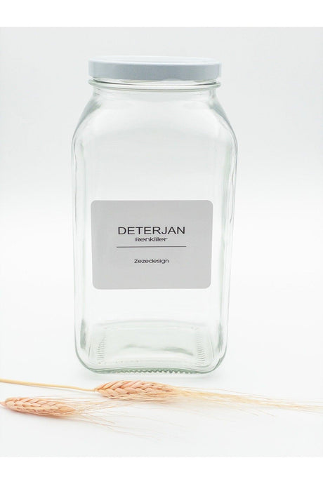 Decorative Glass Jar 3lt(detergent Colors - White Lid) - Swordslife