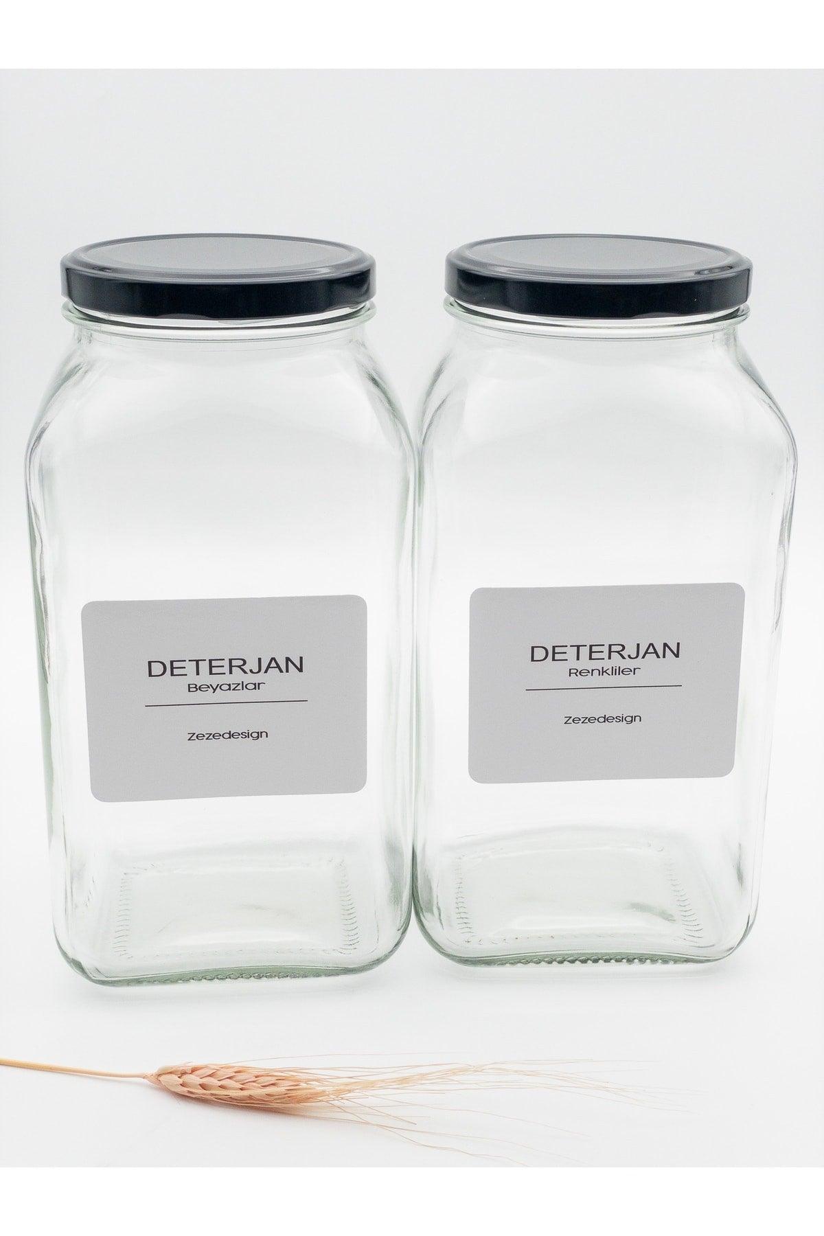 Decorative Glass Jar 3lt(detergent Whites-colours / Black Lid) - Swordslife
