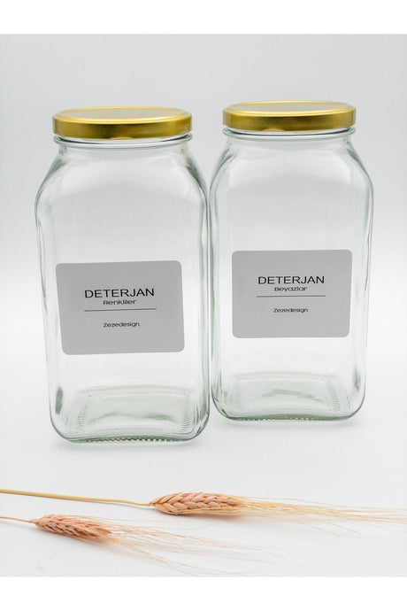 Decorative Glass Jar 3lt(detergent Whites-colours / Gold Lid) - Swordslife