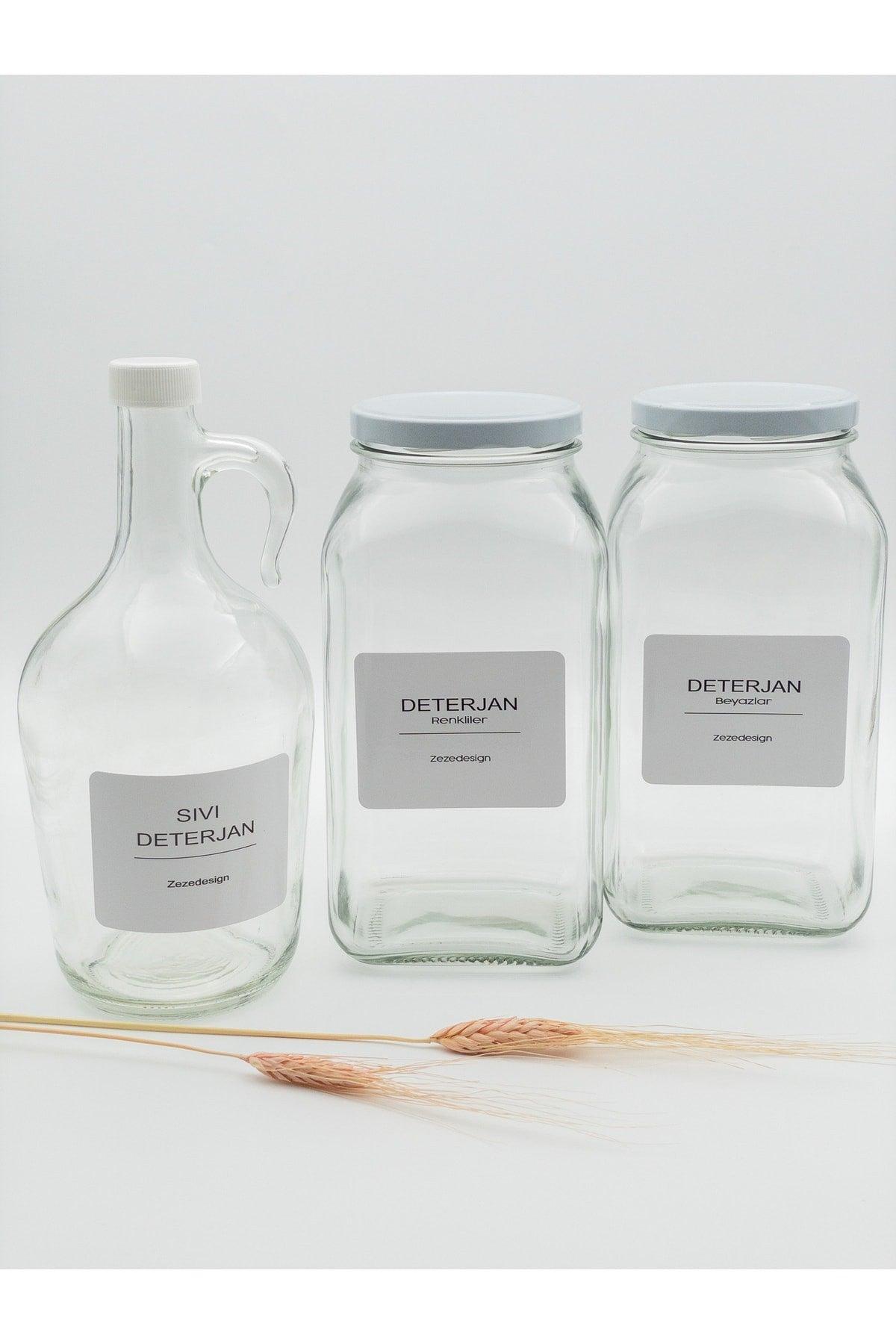 Decorative Glass Jar 3lt(detergent Whites-colored / Liquid Detergent Bottle White Lid) - Swordslife