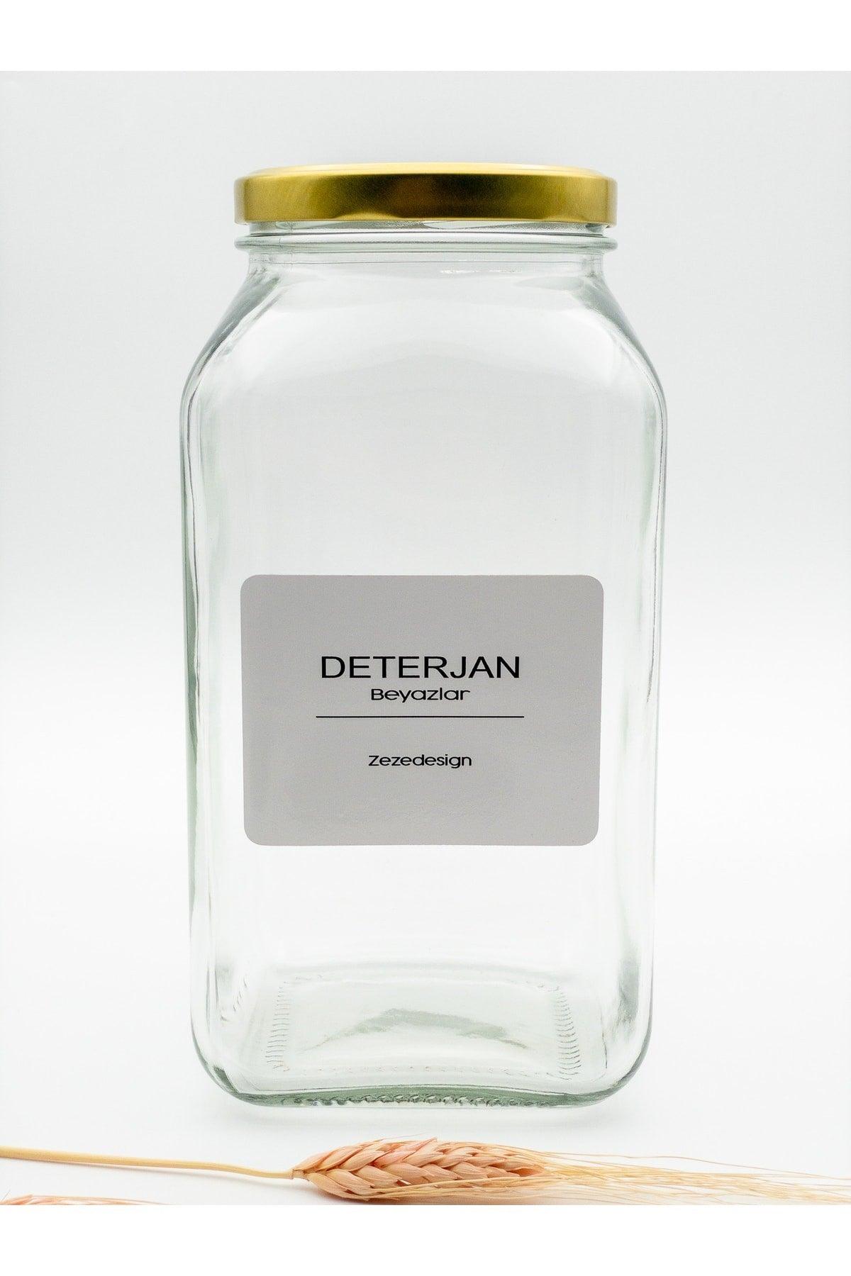 Decorative Glass Jar 3lt(detergent Whites - Gold Lid) - Swordslife