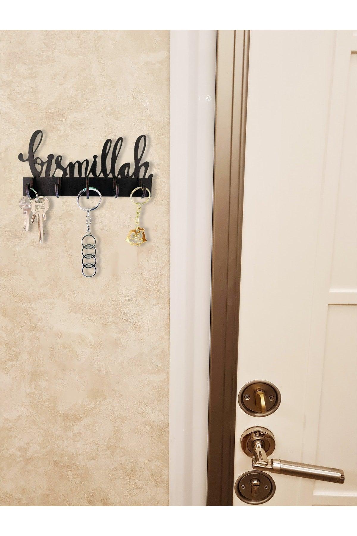 Decorative Keychain Hanger Religious Bismillah Hallway Wall Key Organizer Keychain Hanger Organizer - Swordslife