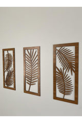 Decorative Leaf Figure Pattern Wall Decor Wooden Triple Leaf - Swordslife