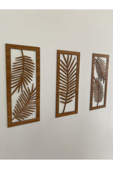 Decorative Leaf Figure Pattern Wall Decor Wooden Triple Leaf - Swordslife