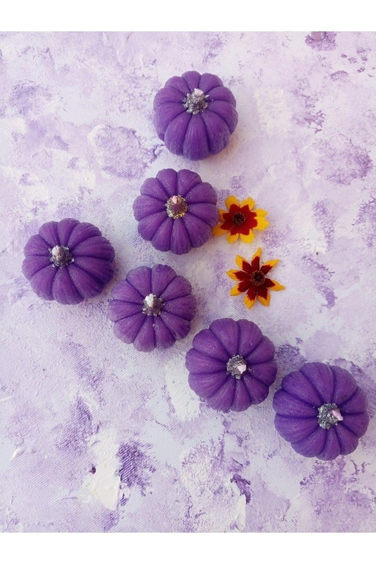 Decorative Mini Purple Pumpkin Set Candle 6 Pieces (4cm X 3cm) - Swordslife