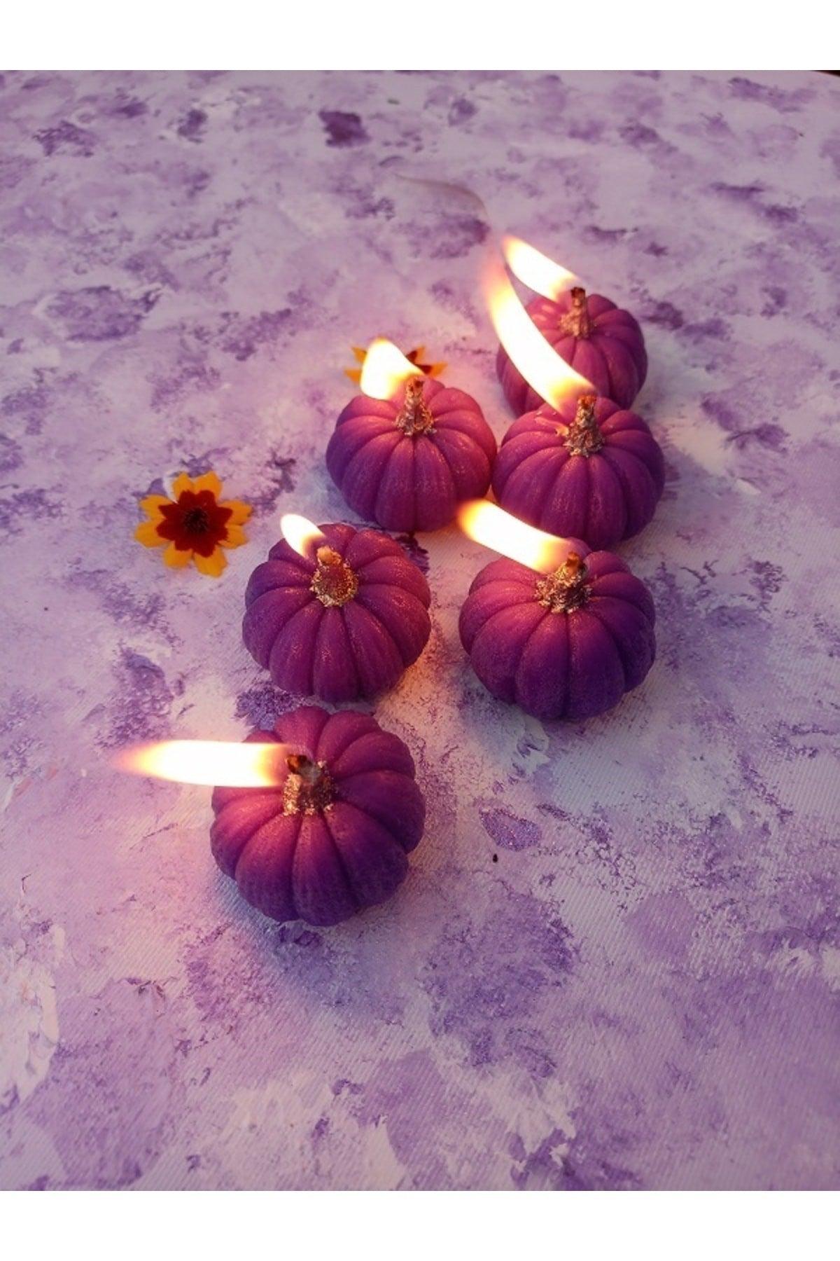 Decorative Mini Purple Pumpkin Set Candle 6 Pieces (4cm X 3cm) - Swordslife