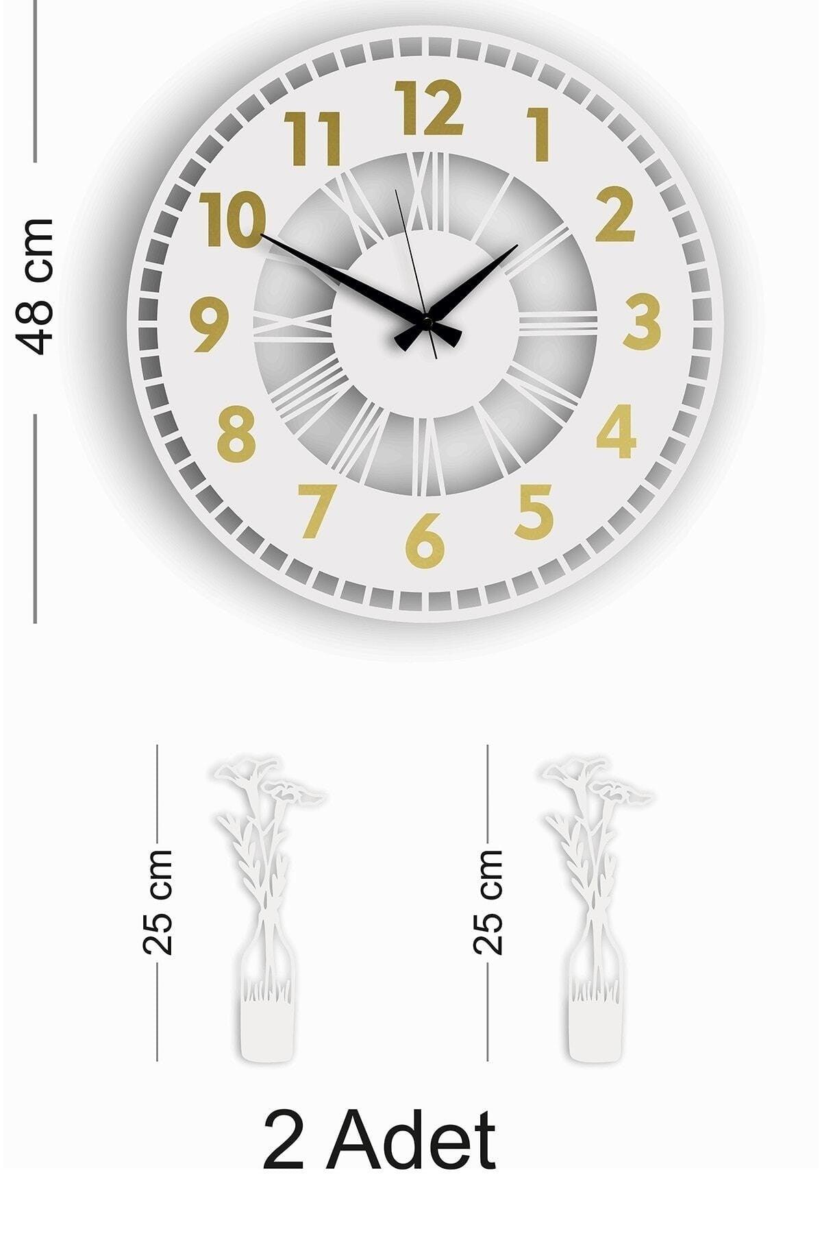 Decorative Mirrored Wall Clock + Vase Painting - Swordslife