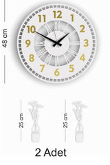 Decorative Mirrored Wall Clock + Vase Painting - Swordslife