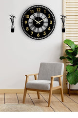 Decorative Mirrored Wall Clock + Vase Painting - Swordslife