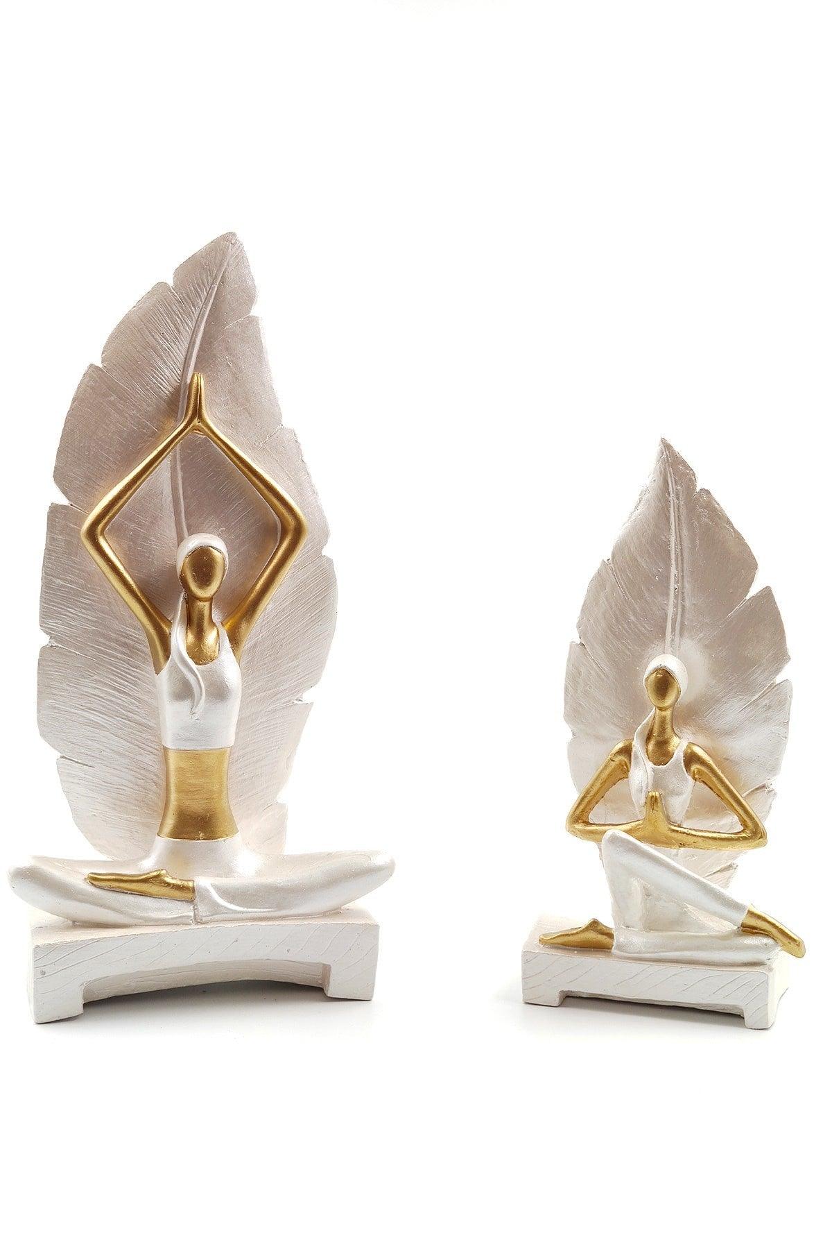 Decorative Object Trinket Woman Doing Yoga Girl Figurine Gift Item ( Large Size ) - White - Swordslife