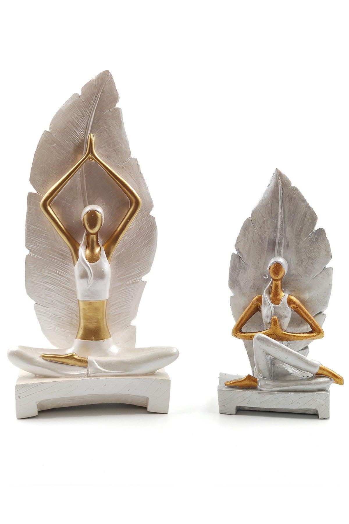 Decorative Object Trinket Woman Doing Yoga Girl Girl Figurine Gift Item ( Large Size ) - White - Swordslife