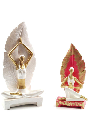 Decorative Object Trinket Woman Doing Yoga Girl Girl Figurine Gift Item ( Large Size ) - White - Swordslife
