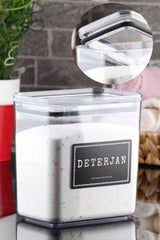Decorative Rectangle Detergent Storage Box with Vacuum Lid - Swordslife