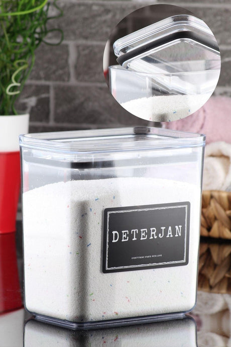 Decorative Rectangle Detergent Storage Box with Vacuum Lid - Swordslife