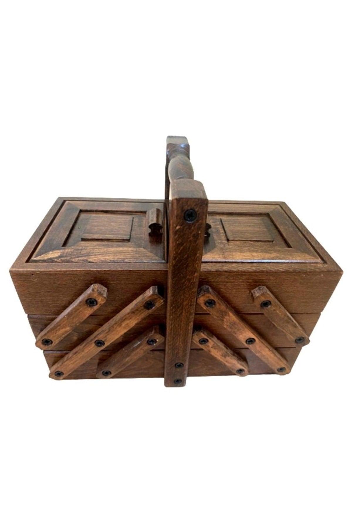 Decorative Sewing And Accessory Box Medium Size Organizer 3 Tiers 5 Eyes Jewelry Box - Swordslife